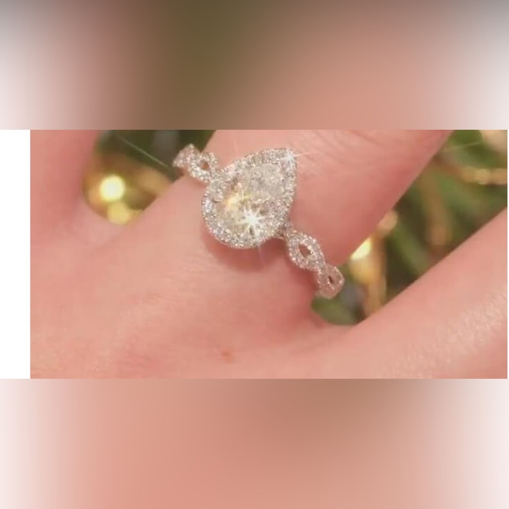 White Sapphire & Sterling Silver Wedding Set Size 5